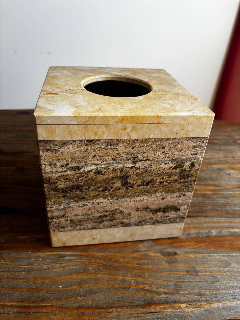 Marble travertine Tissue Box (vintage)